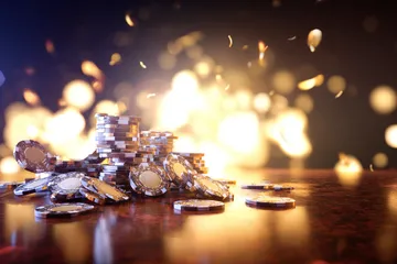 A bright, atmospheric shot of casino chips and bonus elements symbolizing special app-only rewards at CD334.